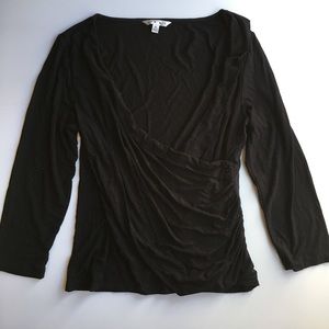 CAbi Crossover Faux Wrap Surplice Blouse # 553
